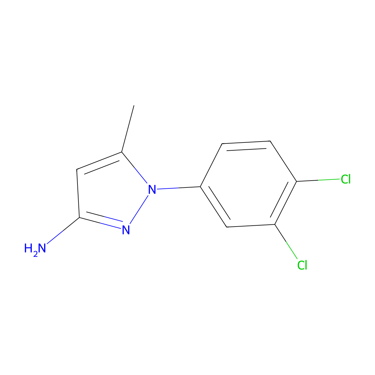 1-(3,4-dichlorophenyl)-5-methyl-1H-pyrazol-3-amine molecular structure, CAS 1172560-74-5