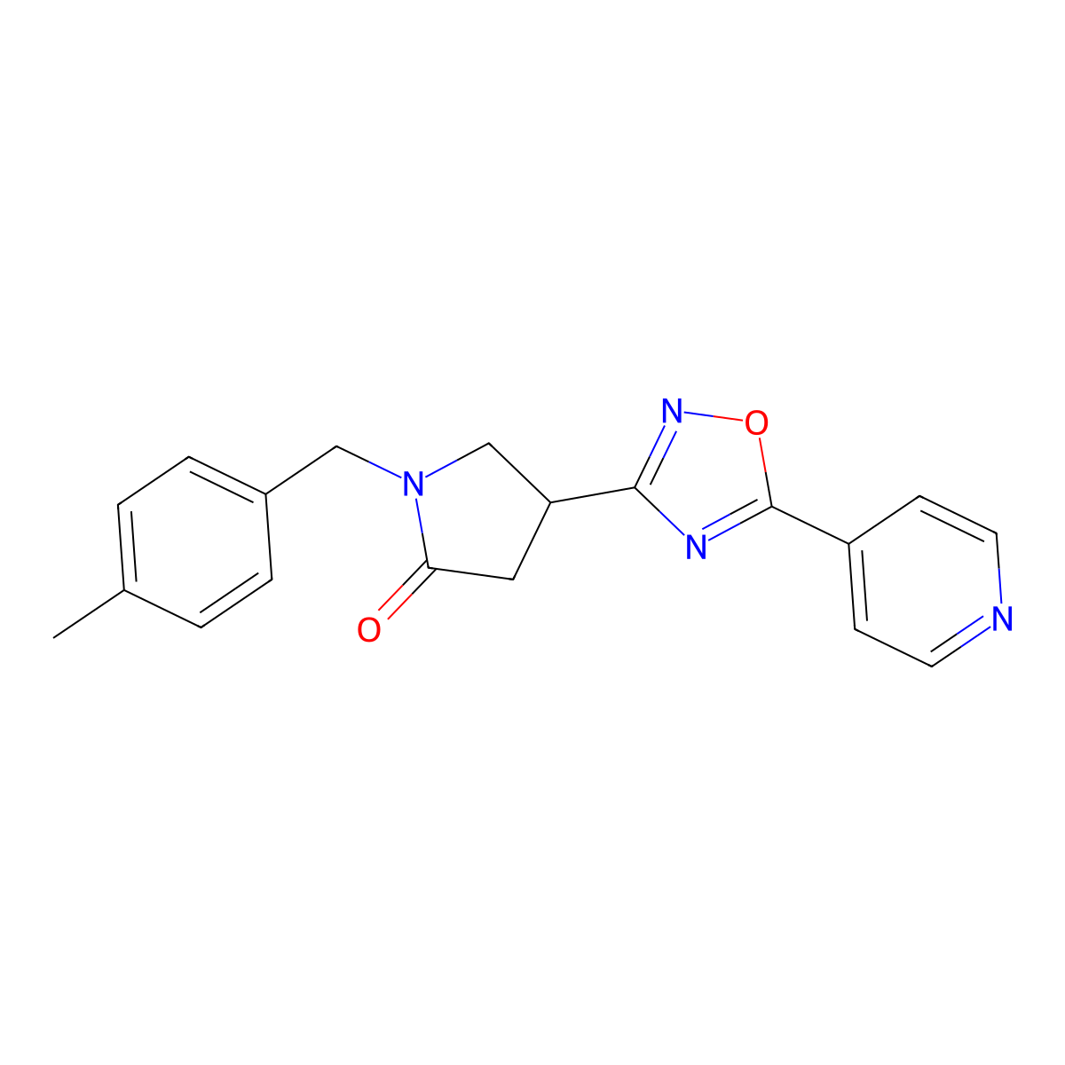 1-(4-Methylbenzyl)-4-(5-pyridin-4-yl-1,2,4-oxadiazol-3-yl)pyrrolidin-2-one molecular structure, CAS 1172565-07-9