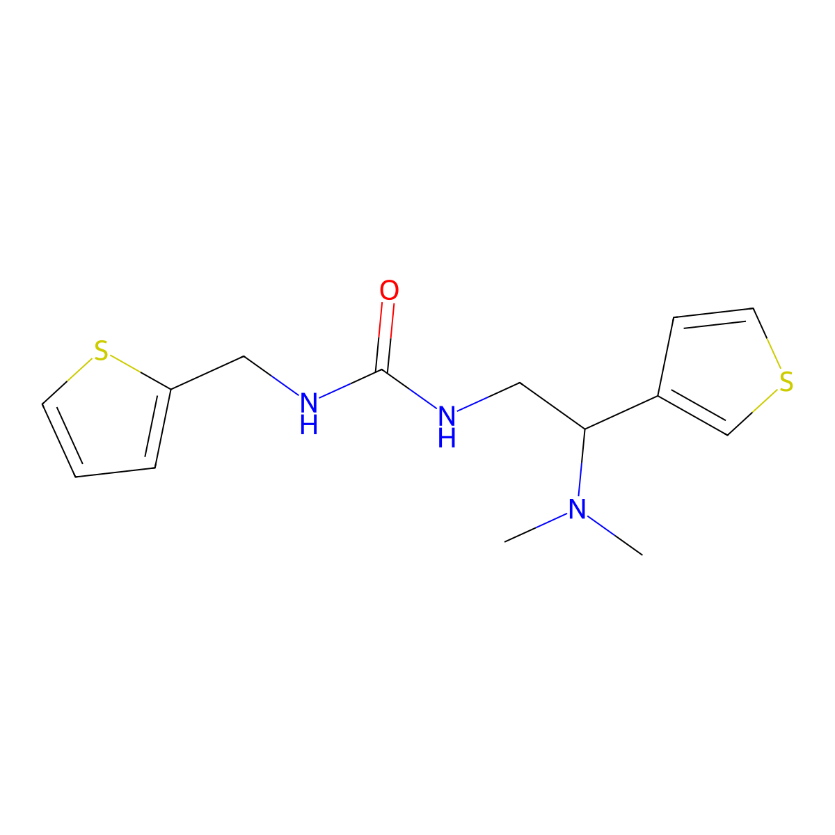 1-(2-(Dimethylamino)-2-(thiophen-3-yl)ethyl)-3-(thiophen-2-ylmethyl)urea molecular structure, CAS 1172565-45-5