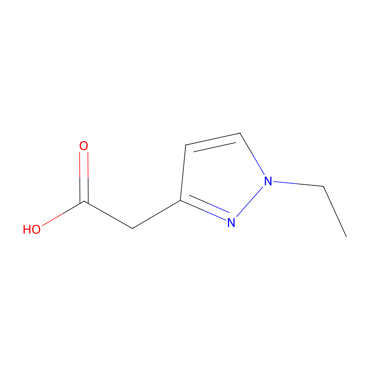 2-(1-ethyl-1H-pyrazol-3-yl)acetic acid molecular structure, CAS 1172566-04-9