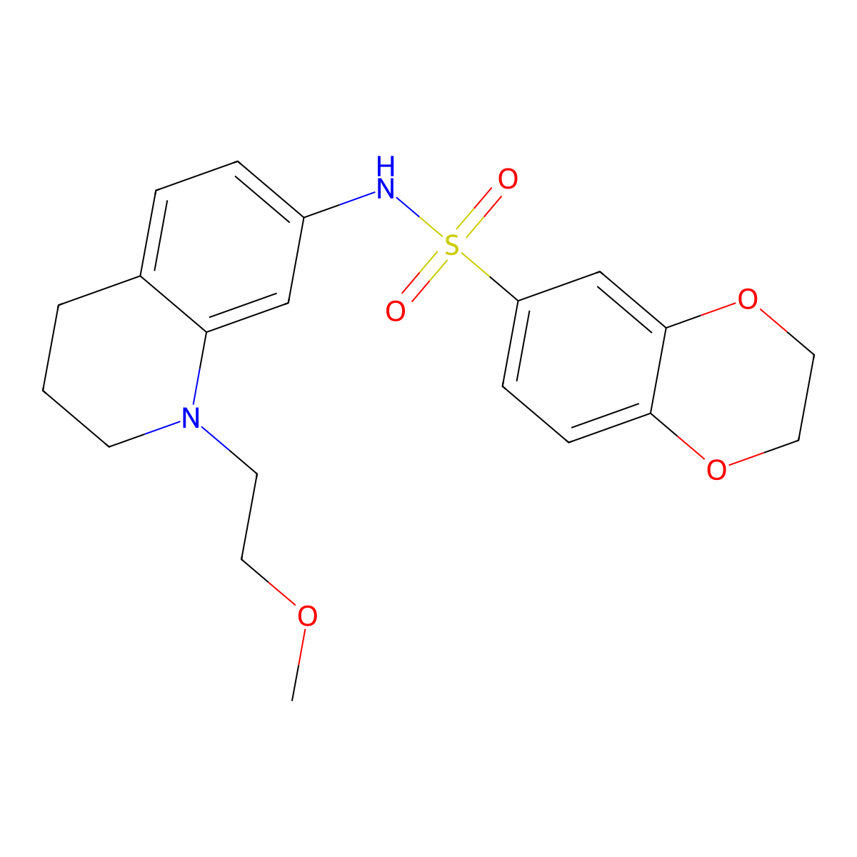 N-(1-(2-methoxyethyl)-1,2,3,4-tetrahydroquinolin-7-yl)-2,3-dihydrobenzo[b][1,4]dioxine-6-sulfonamide molecular structure, CAS 1172567-56-4
