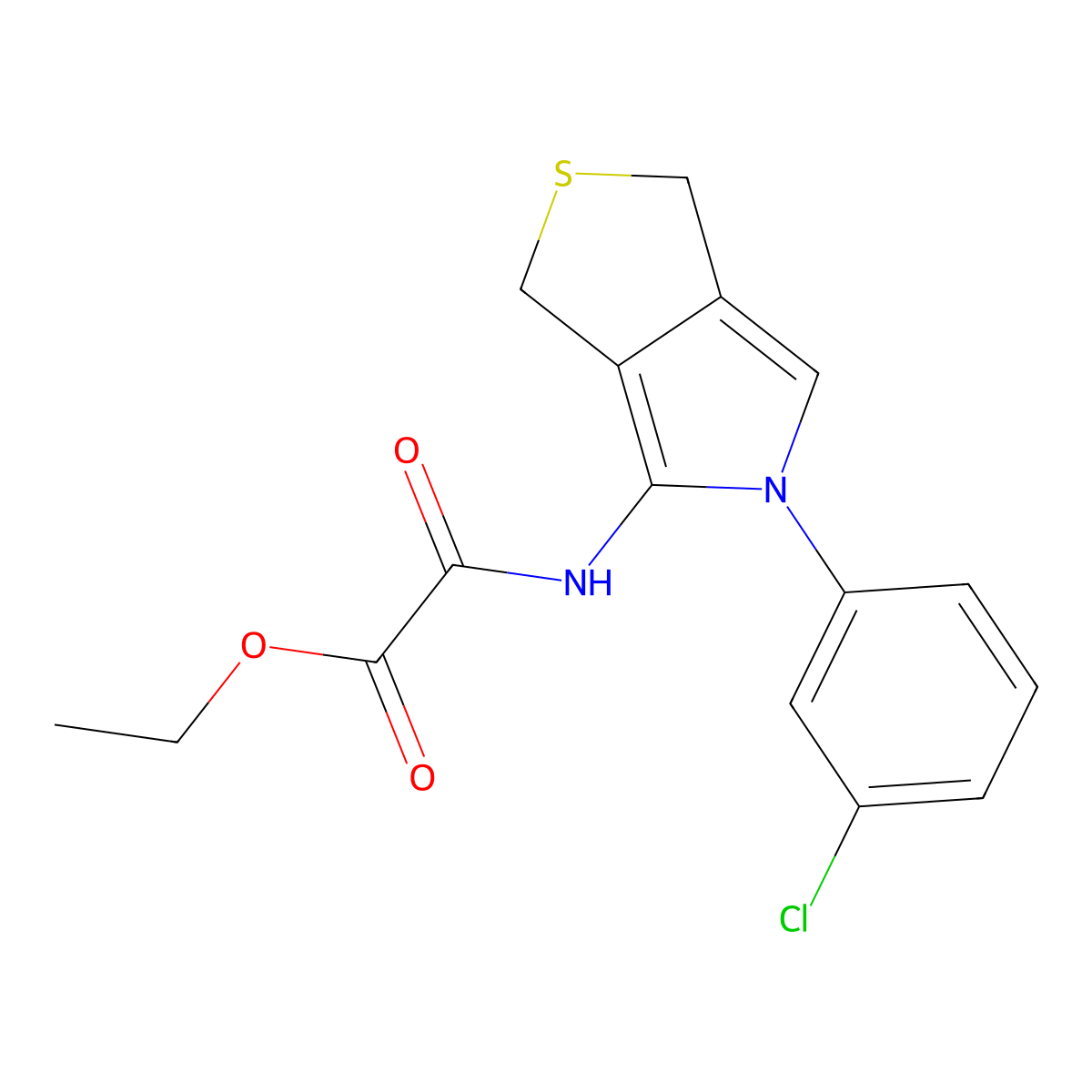 ethyl 2-((5-(3-chlorophenyl)-3,5-dihydro-1H-thieno[3,4-c]pyrrol-4-yl)amino)-2-oxoacetate molecular structure, CAS 1172568-99-8