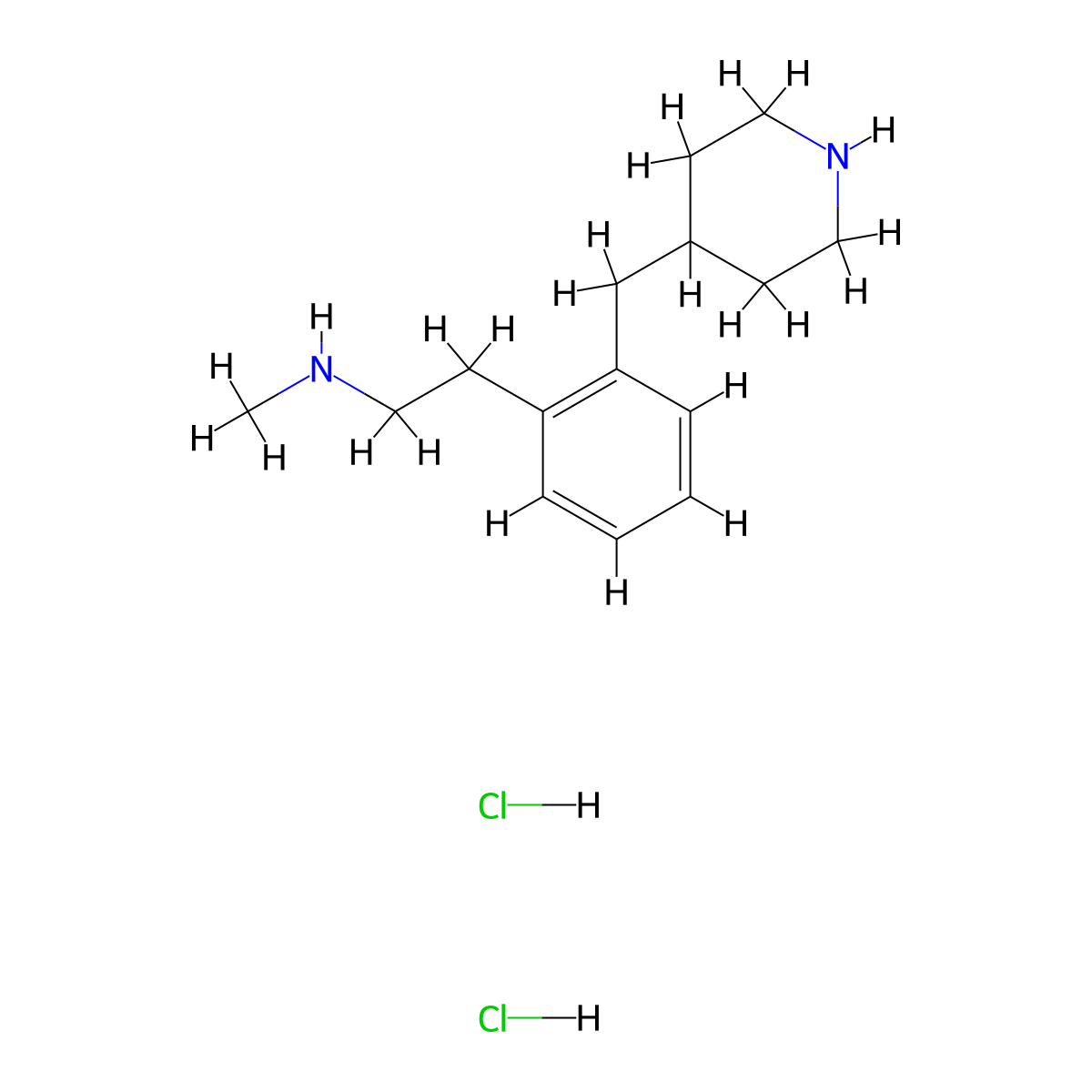 N-Methyl-2-[2-(4-piperidylmethyl)phenyl]-1-ethanamine, dihydrochloride molecular structure, CAS 1172569-99-1
