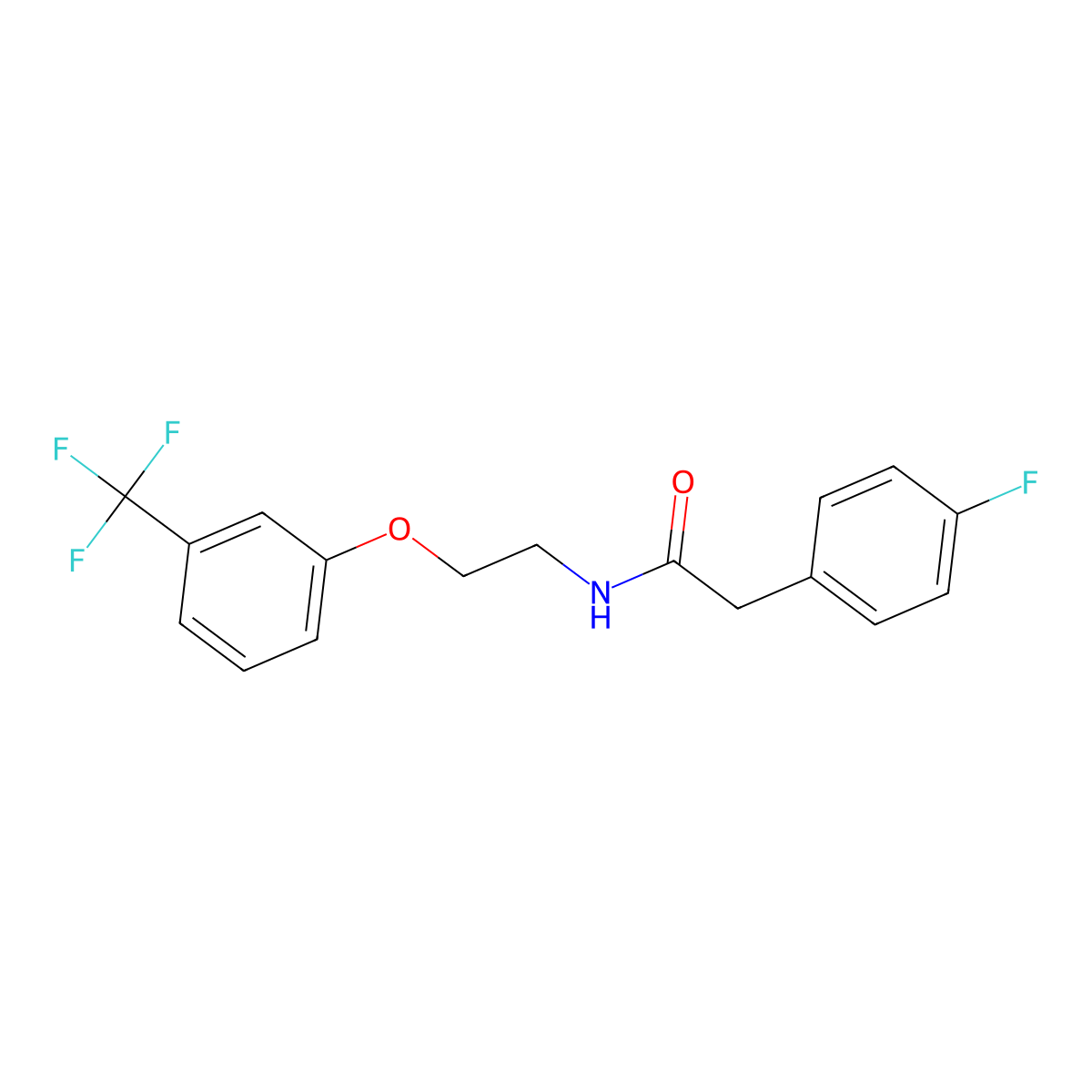 2-(4-fluorophenyl)-N-{2-[3-(trifluoromethyl)phenoxy]ethyl}acetamide molecular structure, CAS 1172571-44-6