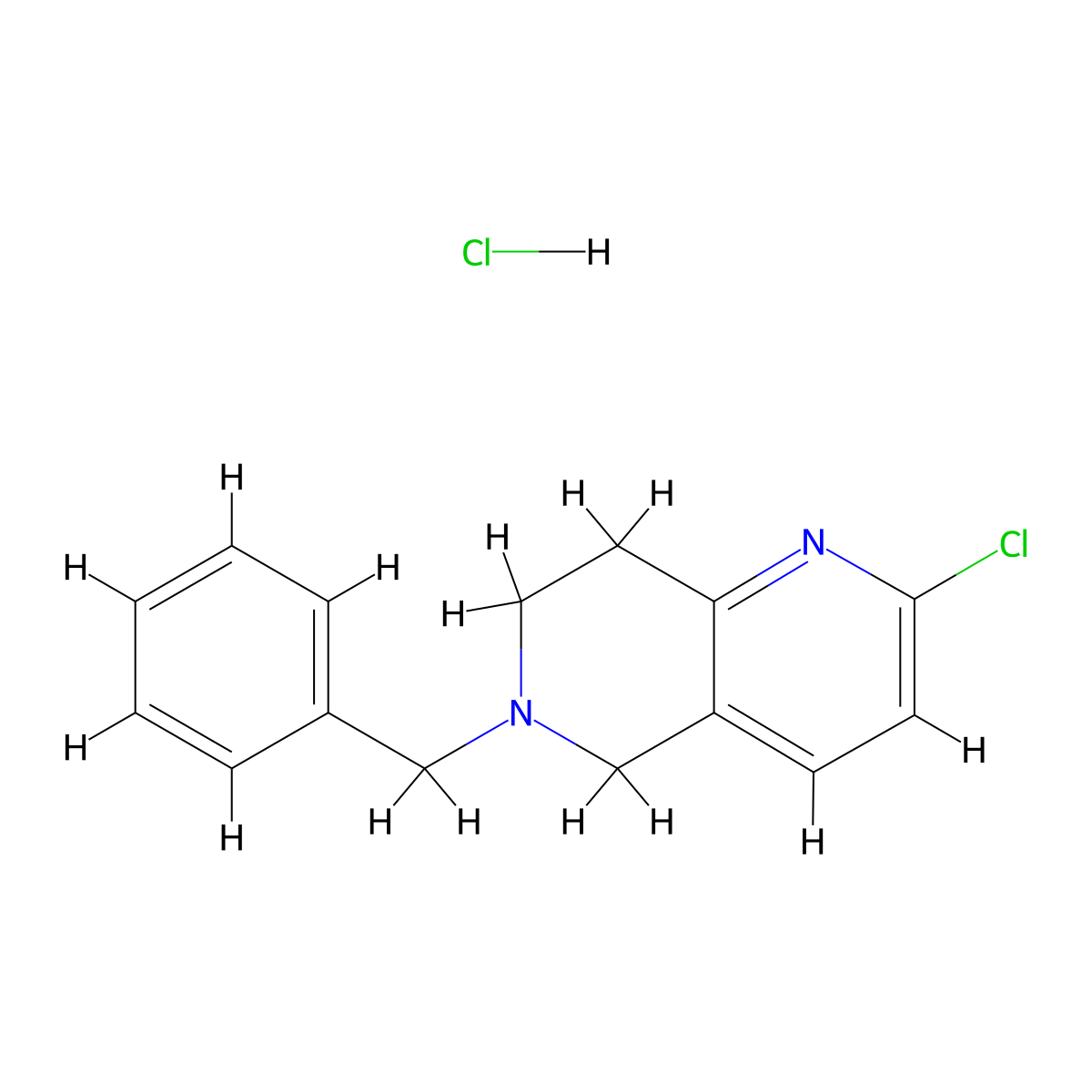 6-N-Benzyl-2-chloro-5,6,7,8-tetrahydro-1,6-naphthyridine hydrochloride molecular structure, CAS 1172576-12-3