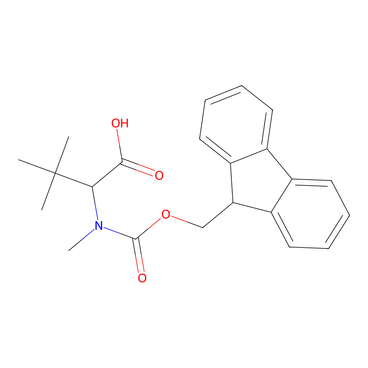 (S)-2-((((9H-Fluoren-9-yl)methoxy)carbonyl)(methyl)amino)-3,3-dimethylbutanoic acid molecular structure, CAS 1172579-62-2