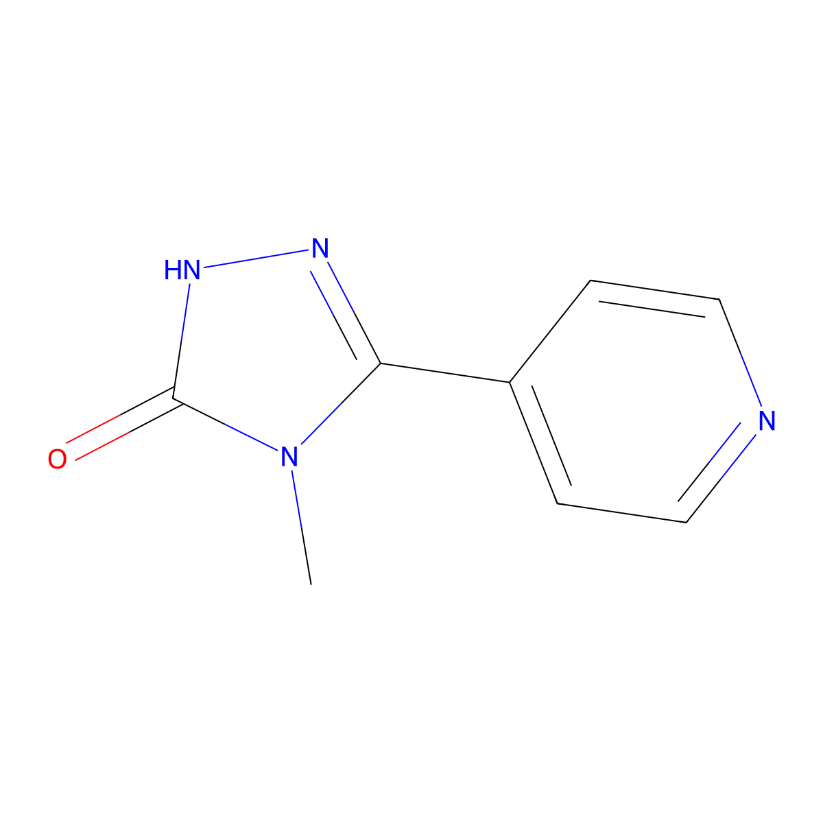 3H-1,2,4-Triazol-3-one, 2,4-dihydro-4-methyl-5-(4-pyridinyl)- molecular structure, CAS 117258-15-8