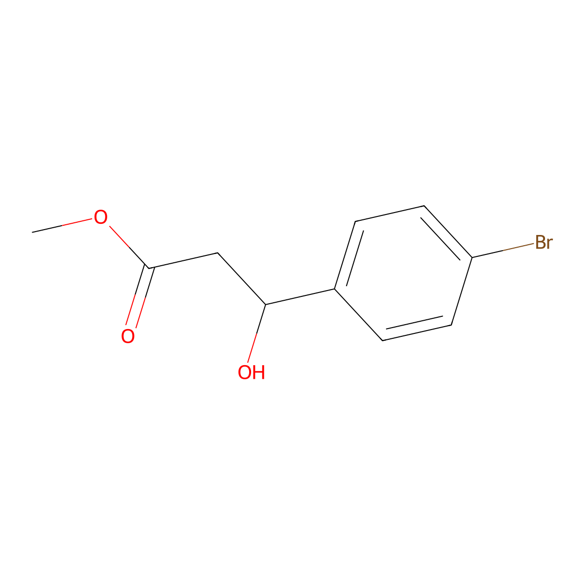 Methyl 3-(4-bromophenyl)-3-hydroxypropanoate molecular structure, CAS 1172591-49-9