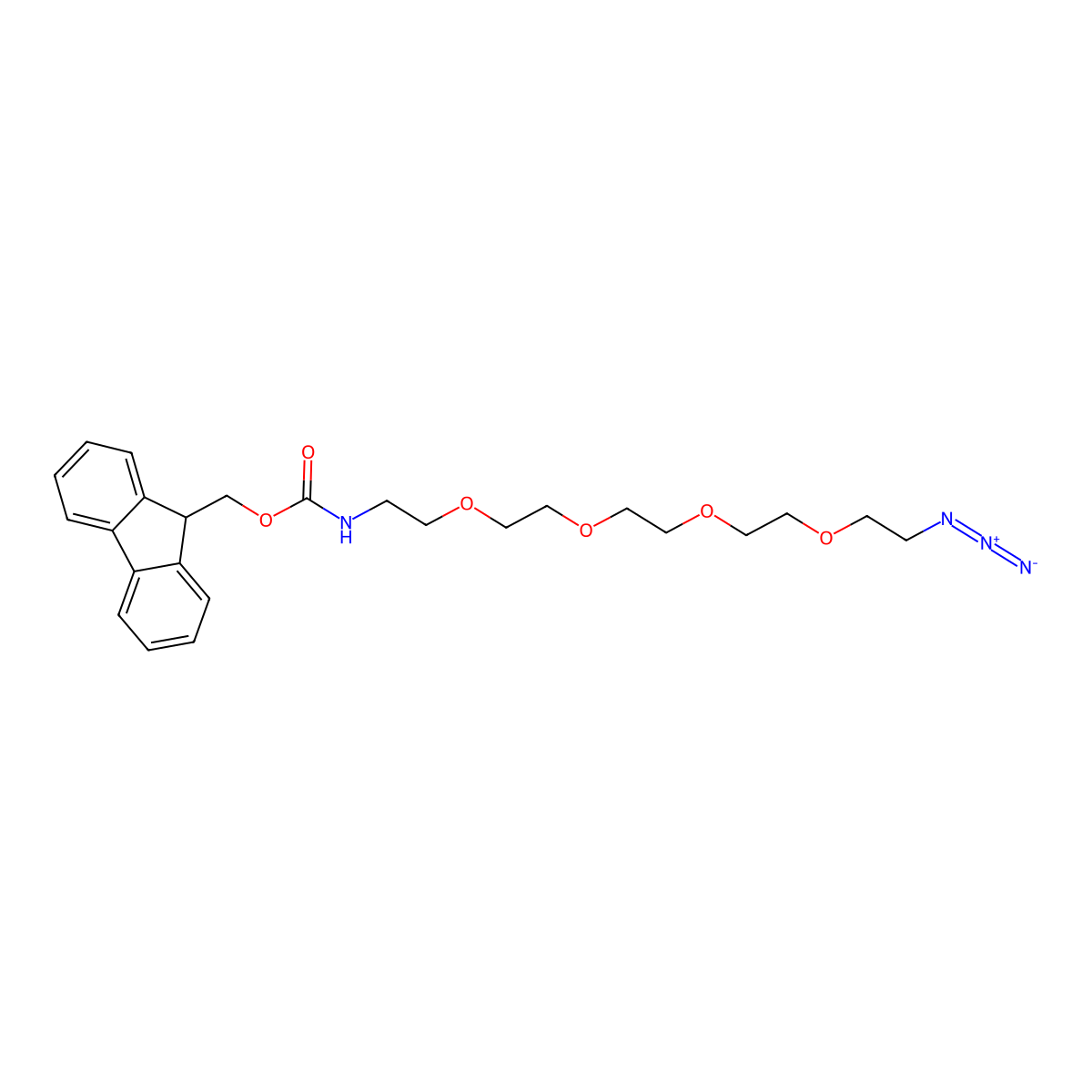 FmocNH-PEG4-CH2CH2N3 molecular structure, CAS 1172605-59-2