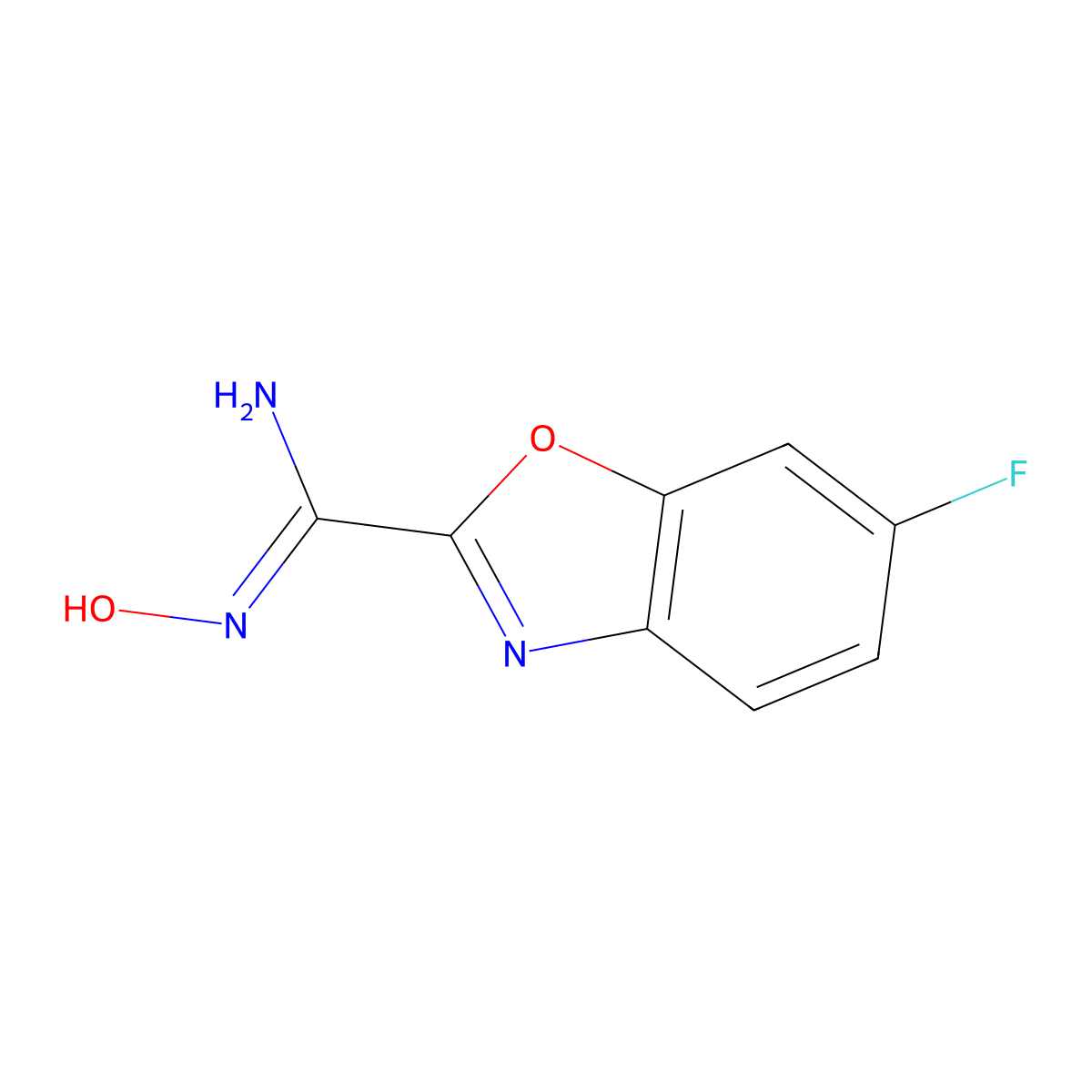 6-Fluoro-N'-hydroxy-1,3-benzoxazole-2-carboximidamide molecular structure, CAS 1172606-65-3