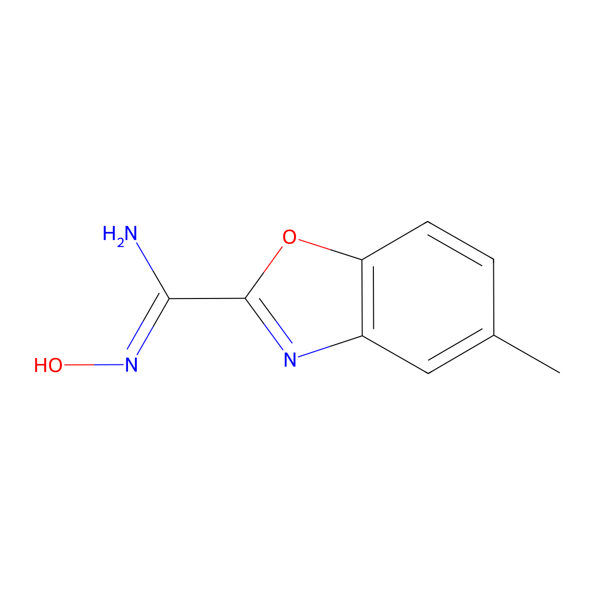 N'-hydroxy-5-methyl-1,3-benzoxazole-2-carboximidamide molecular structure, CAS 1172606-68-6