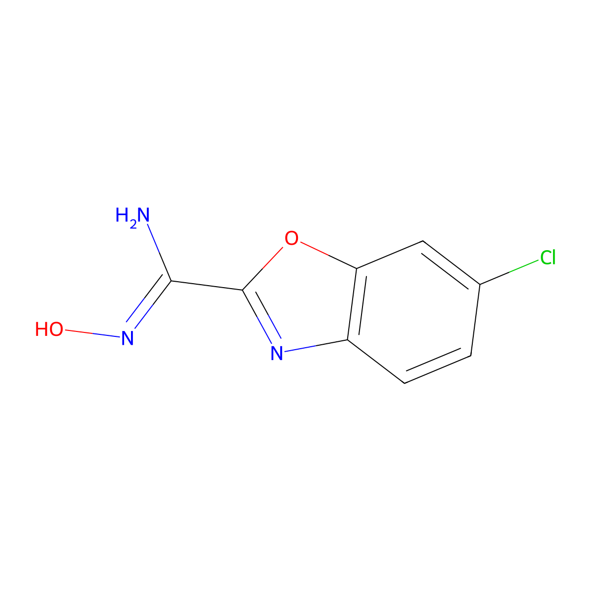 6-Chloro-N'-hydroxy-1,3-benzoxazole-2-carboximidamide molecular structure, CAS 1172606-71-1