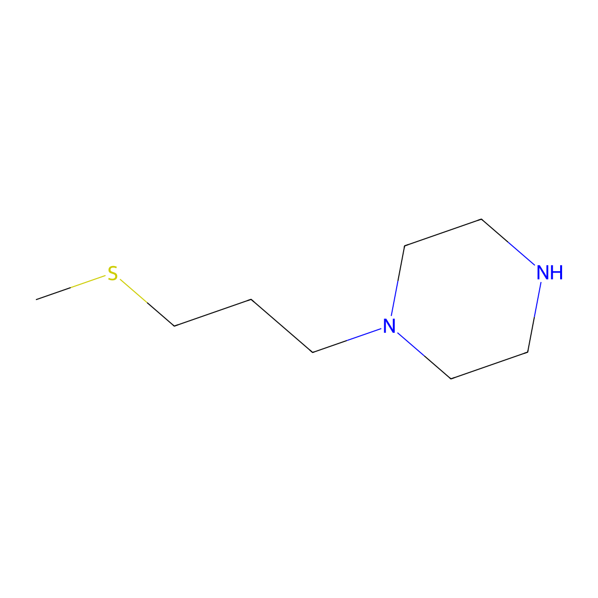 1-[3-(Methylsulfanyl)propyl]piperazine molecular structure, CAS 1172624-76-8