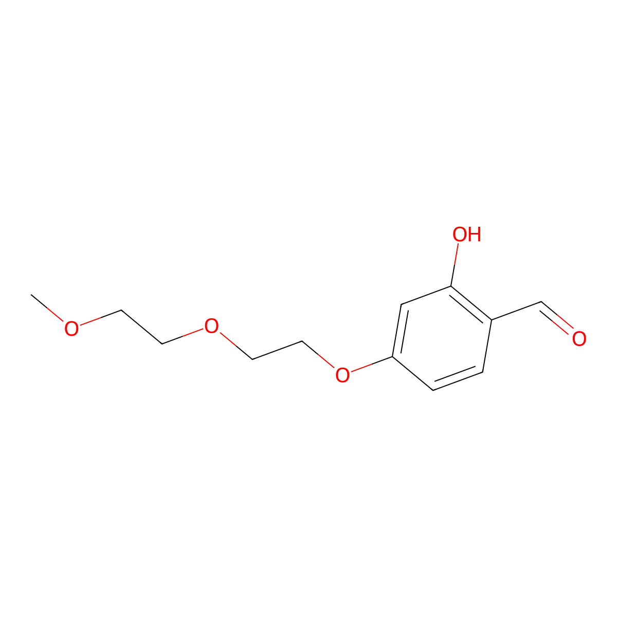 2-Hydroxy-4-(2-(2-methoxyethoxy)ethoxy)benzaldehyde molecular structure, CAS 1172635-12-9