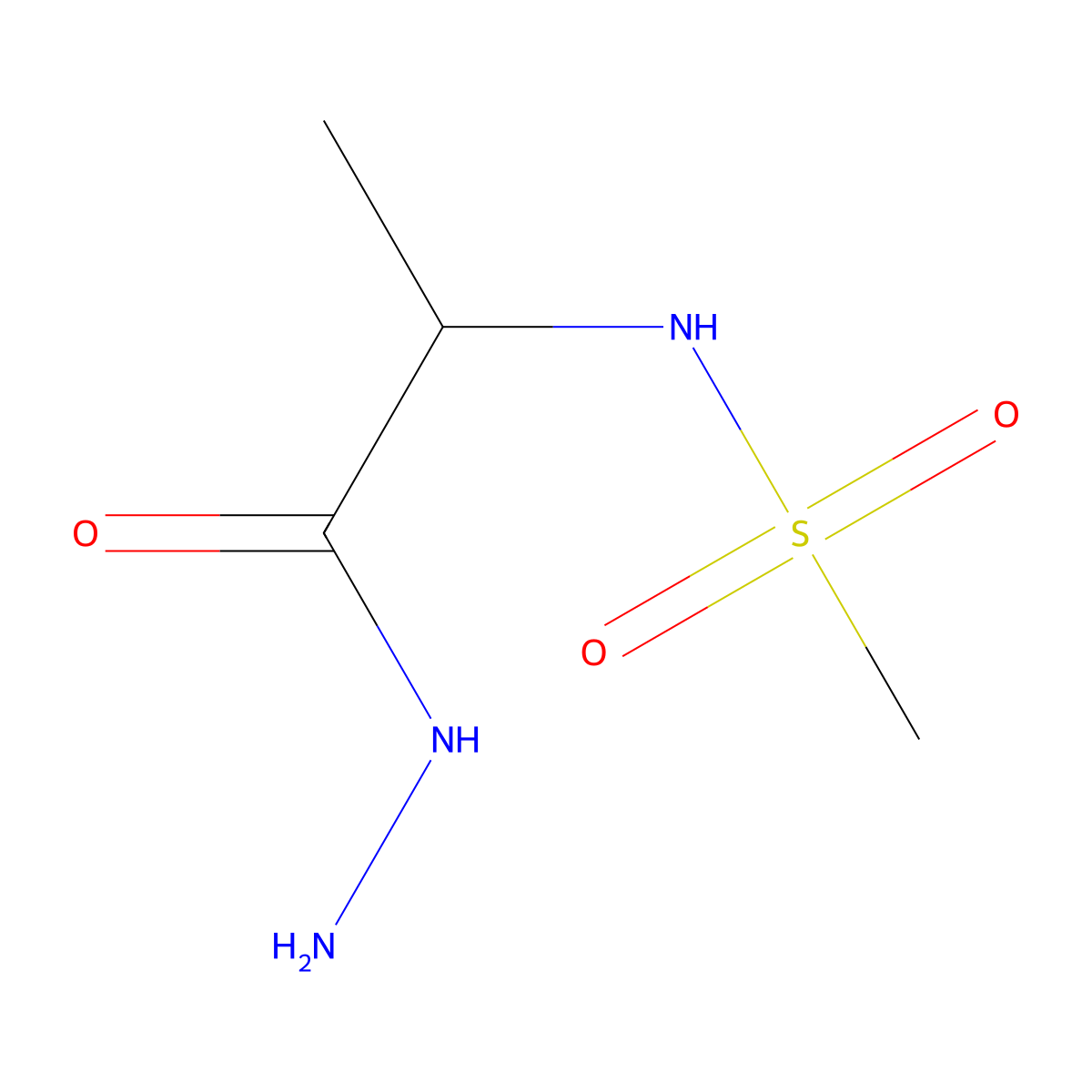 N-[1-(hydrazinecarbonyl)ethyl]methanesulfonamide molecular structure, CAS 117267-37-5