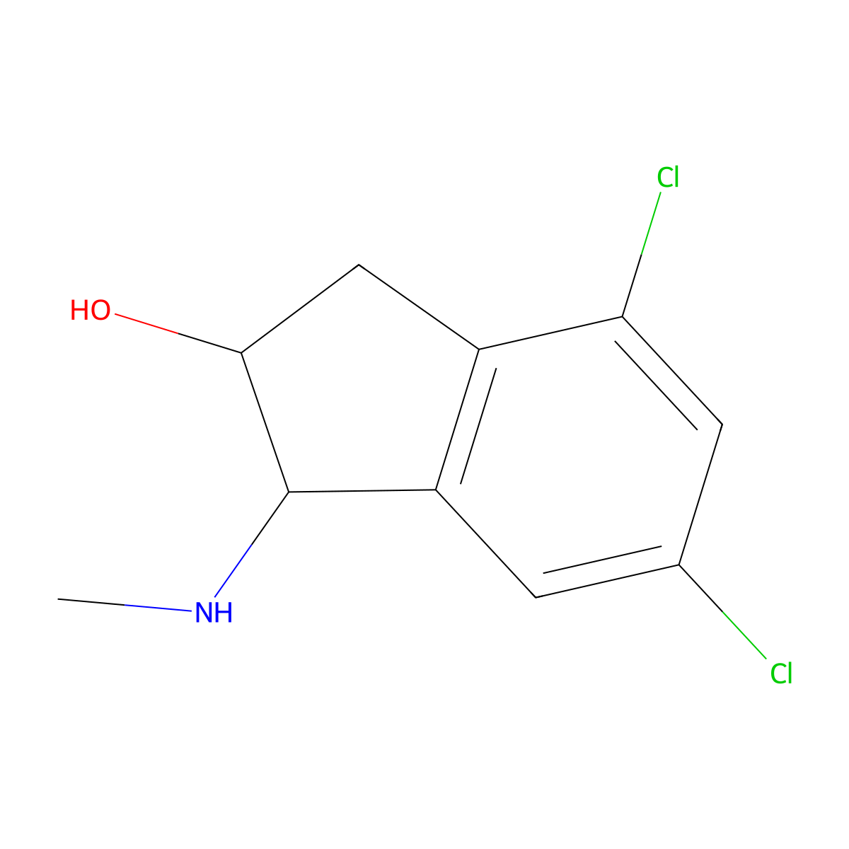 4,6-Dichloro-1-(methylamino)-2,3-dihydro-1H-inden-2-OL molecular structure, CAS 1172692-15-7