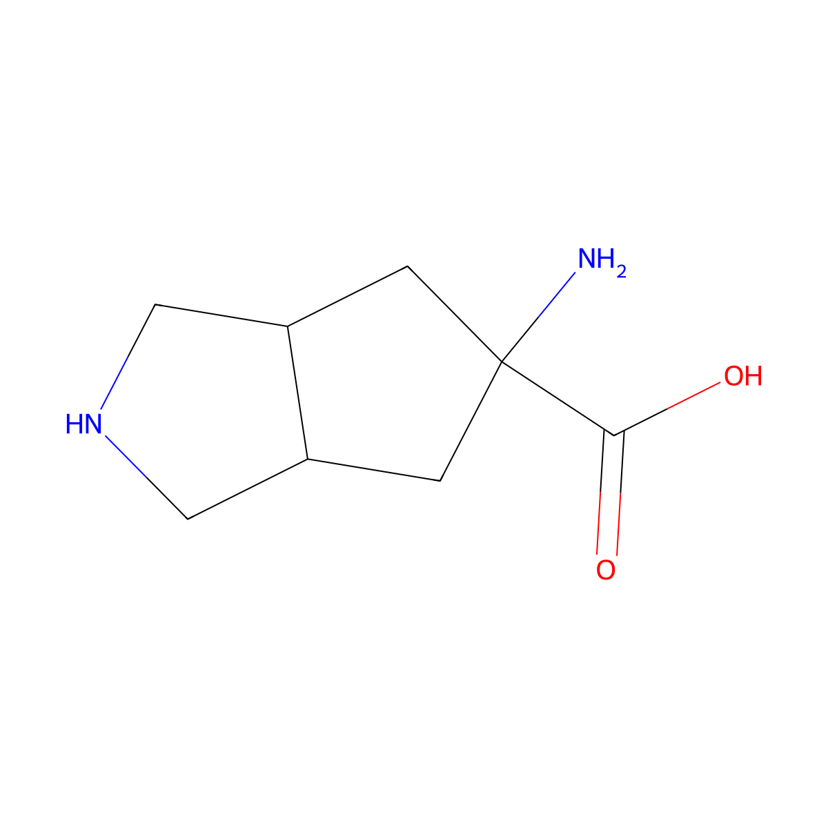 5-Amino-octahydrocyclopenta[c]pyrrole-5-carboxylic acid molecular structure, CAS 1172692-76-0