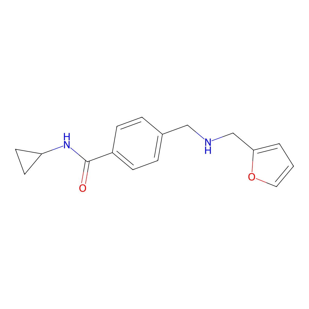 N-cyclopropyl-4-({[(furan-2-yl)methyl]amino}methyl)benzamide molecular structure, CAS 1172692-82-8