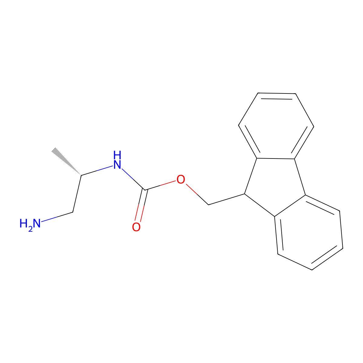 (9H-Fluoren-9-yl)methyl (S)-(1-aminopropan-2-yl)carbamate molecular structure, CAS 1172693-46-7