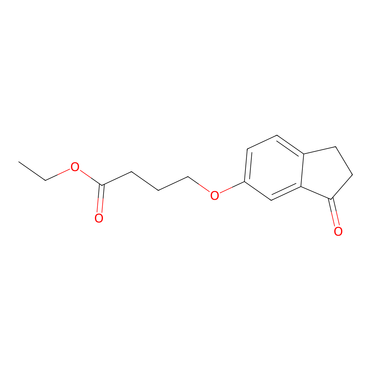 ethyl 4-[(3-oxo-2,3-dihydro-1H-inden-5-yl)oxy]butanoate molecular structure, CAS 1172694-13-1