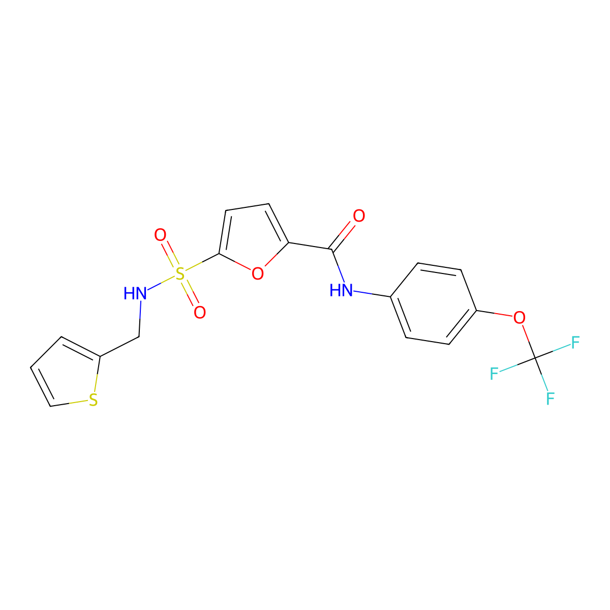 5-(N-(thiophen-2-ylmethyl)sulfamoyl)-N-(4-(trifluoromethoxy)phenyl)furan-2-carboxamide molecular structure, CAS 1172697-41-4