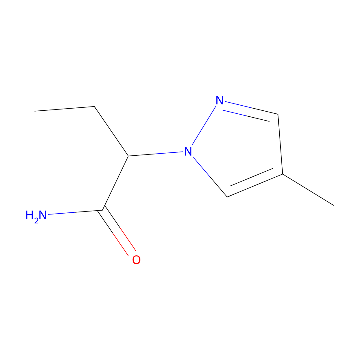 2-(4-methyl-1H-pyrazol-1-yl)butanamide molecular structure, CAS 1172702-26-9