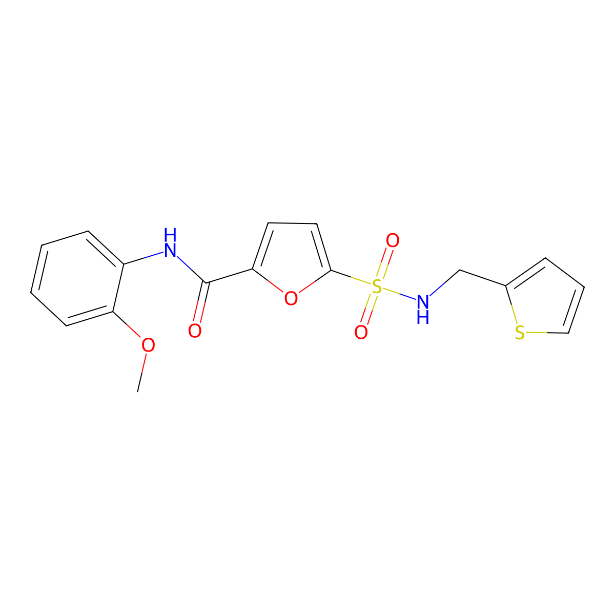 N-(2-methoxyphenyl)-5-(N-(thiophen-2-ylmethyl)sulfamoyl)furan-2-carboxamide molecular structure, CAS 1172703-34-2
