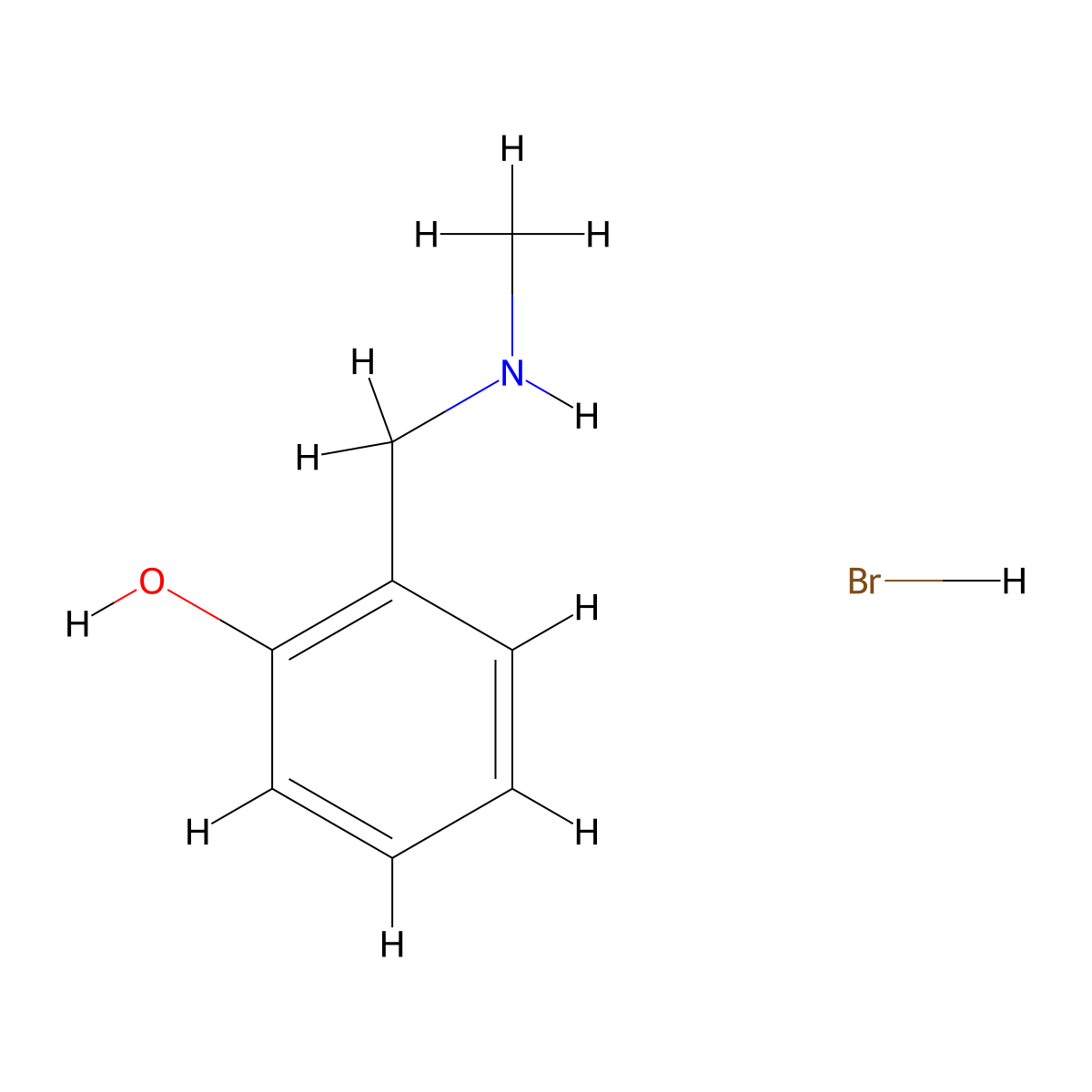 2-[(Methylamino)methyl]phenol hydrobromide molecular structure, CAS 1172706-51-2