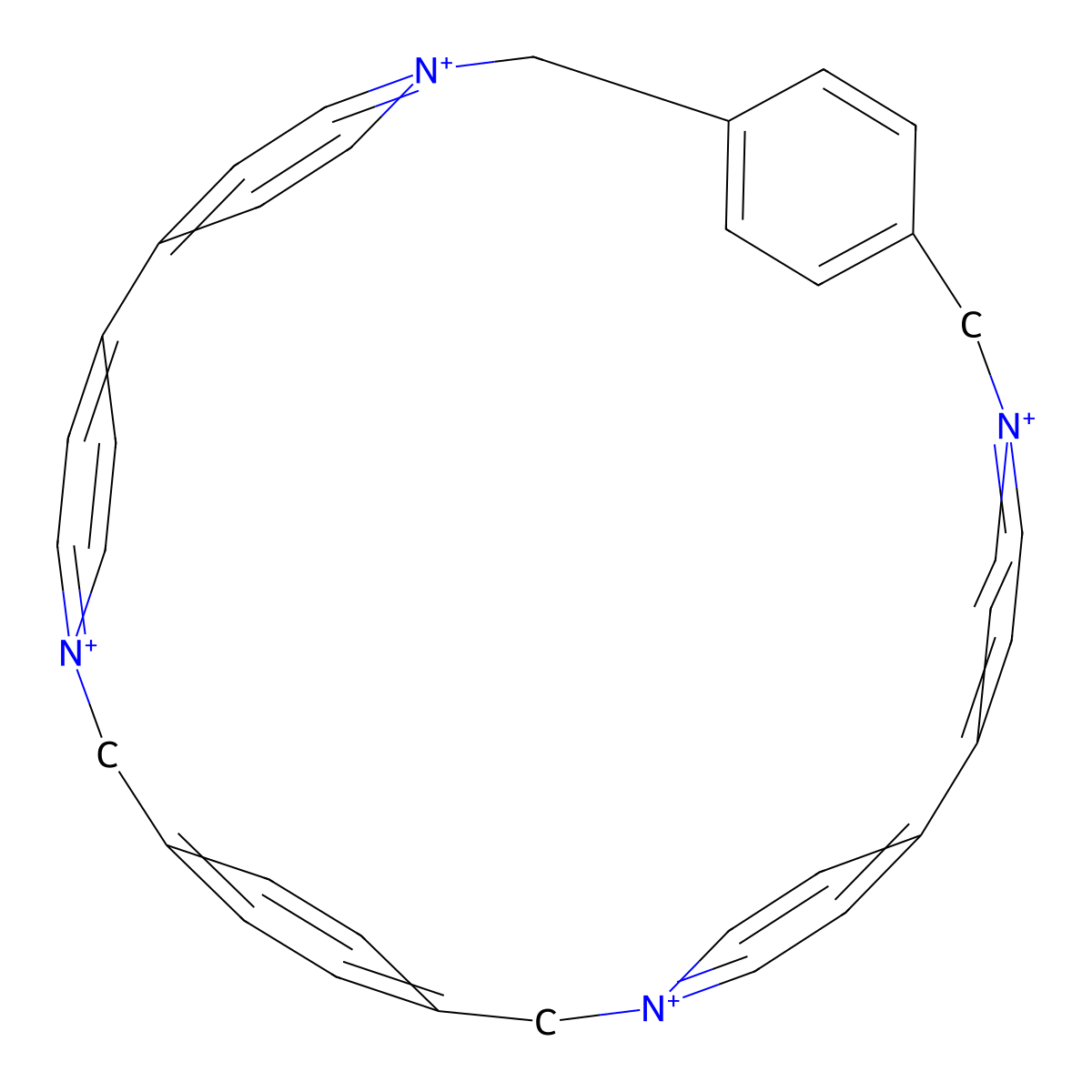 5,12,19,26-Tetraazoniaheptacyclo(24.2.2.22,5.27,10.212,15.216,19.221,24)tetraconta-2,4,7,9,12,14,16,18,21,23,26,28,29,31,33,35,37,39-octadecaene molecular structure, CAS 117271-76-8