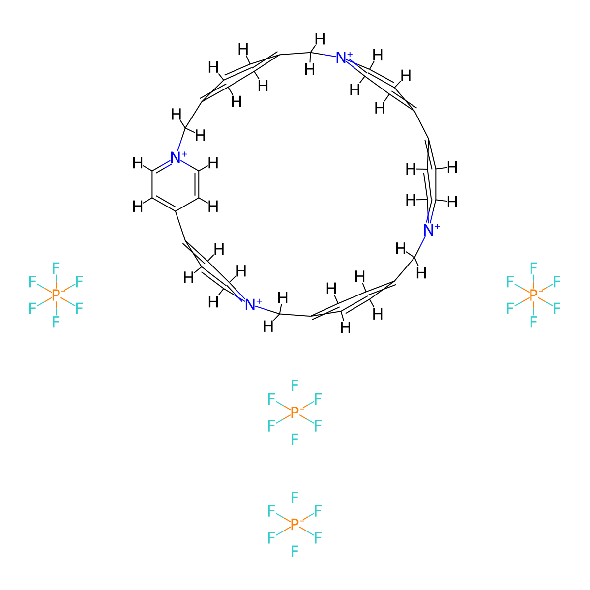 Cyclobis(paraquat-1,4-phenylene) Tetrakis(hexafluorophosphate) molecular structure, CAS 117271-77-9