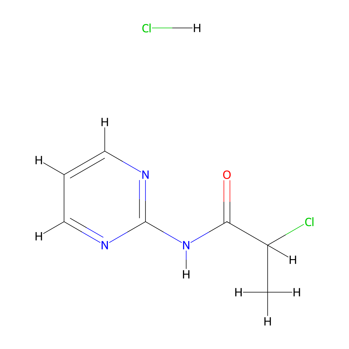 2-chloro-N-(pyrimidin-2-yl)propanamide hydrochloride molecular structure, CAS 1172713-86-8