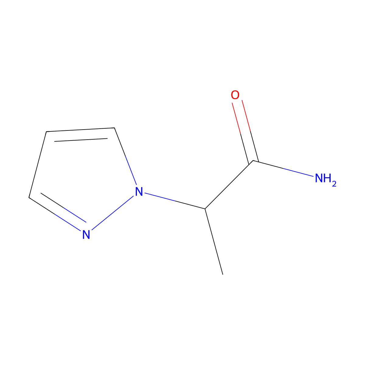 2-(1H-pyrazol-1-yl)propanamide molecular structure, CAS 1172715-34-2