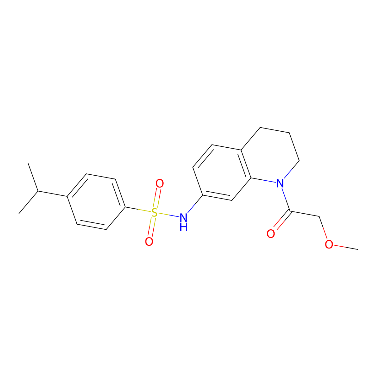 4-isopropyl-N-(1-(2-methoxyacetyl)-1,2,3,4-tetrahydroquinolin-7-yl)benzenesulfonamide molecular structure, CAS 1172715-74-0