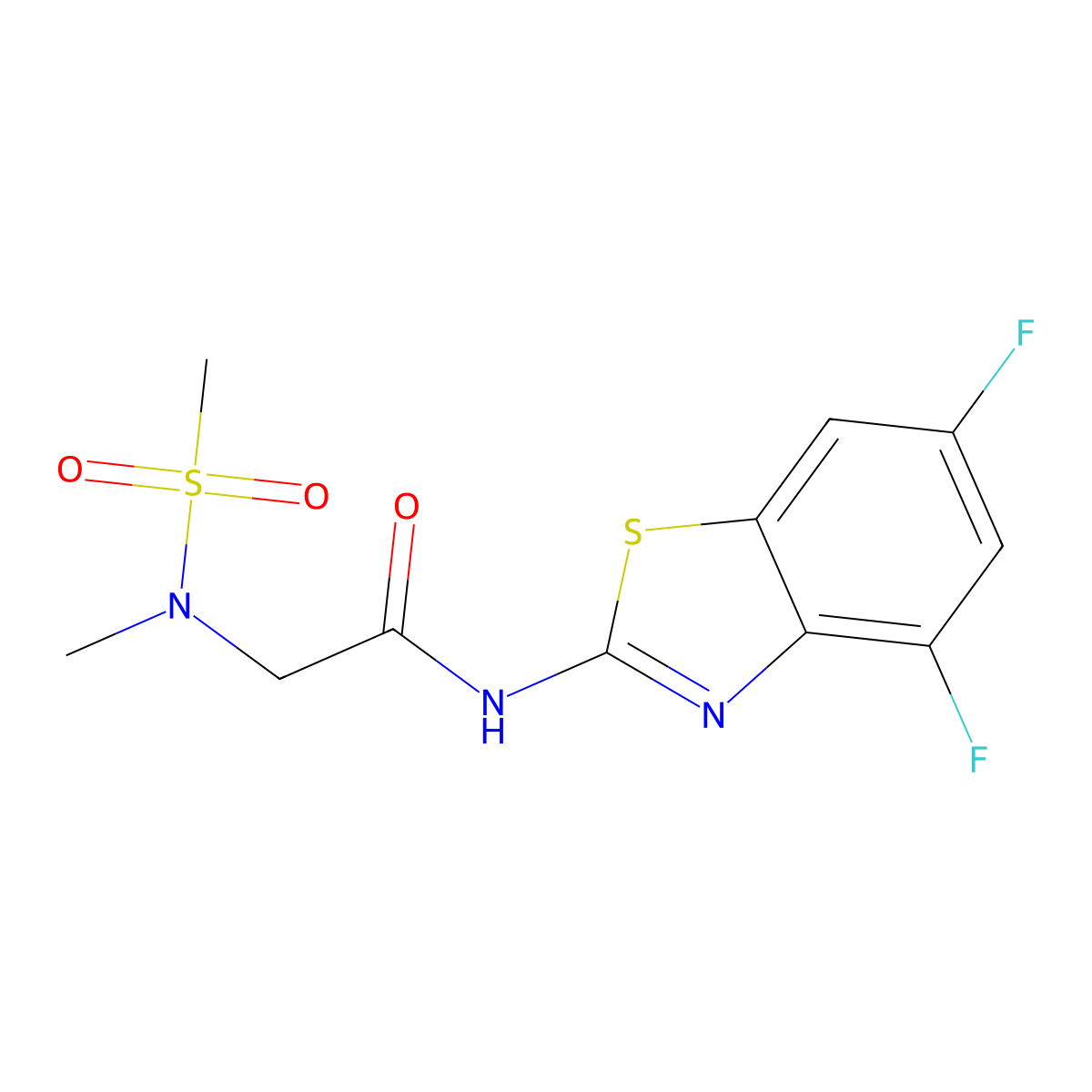 N-(4,6-difluoro-1,3-benzothiazol-2-yl)-2-(N-methylmethanesulfonamido)acetamide molecular structure, CAS 1172716-23-2
