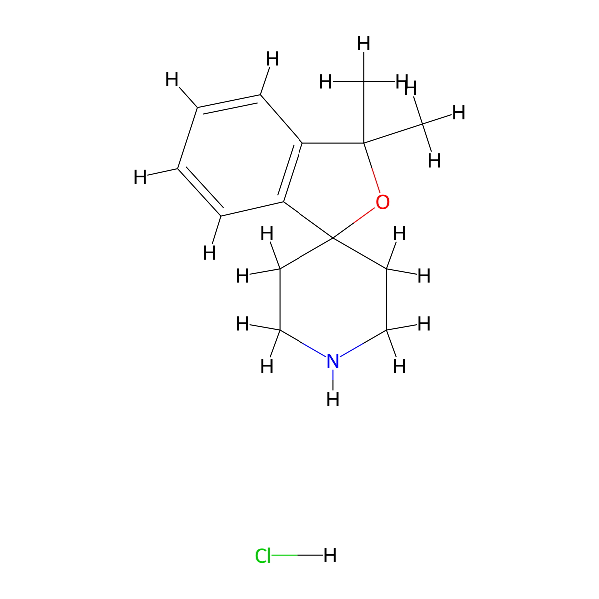 3,3-dimethyl-3H-spiro[isobenzofuran-1,4'-piperidine] hydrochloride molecular structure, CAS 1172717-60-0
