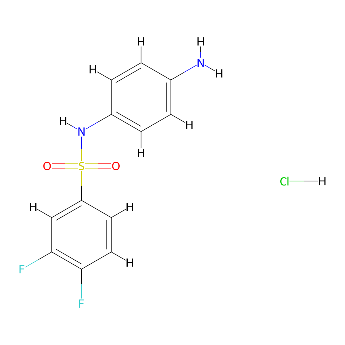 N-(4-aminophenyl)-3,4-difluorobenzene-1-sulfonamide hydrochloride molecular structure, CAS 1172718-05-6