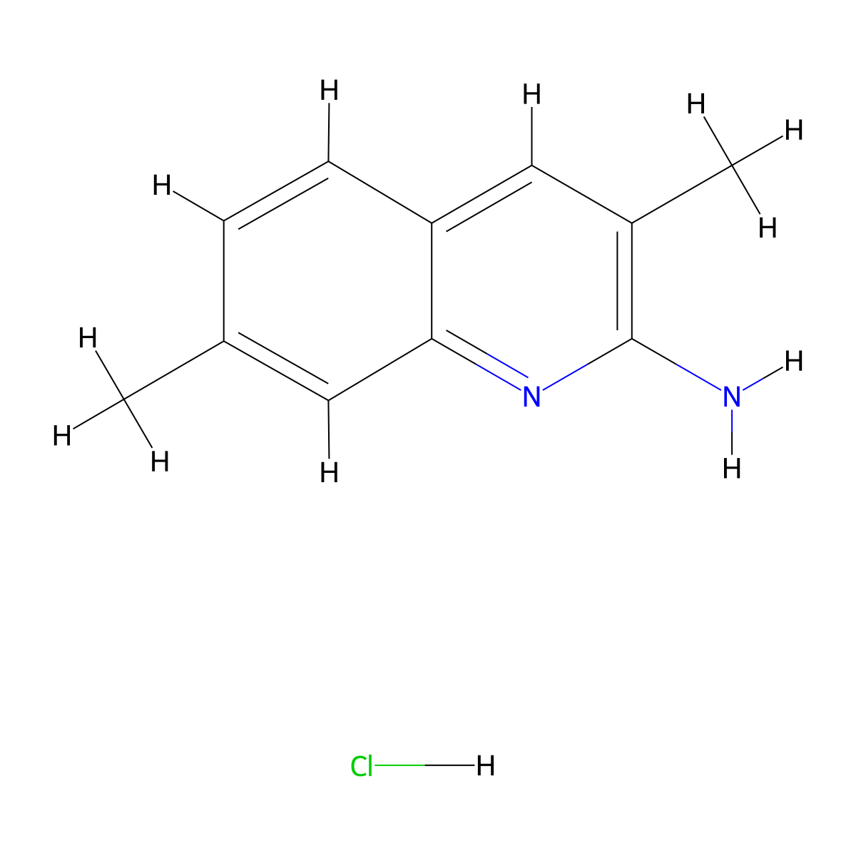2-Amino-3,7-dimethylquinoline hydrochloride molecular structure, CAS 1172722-63-2