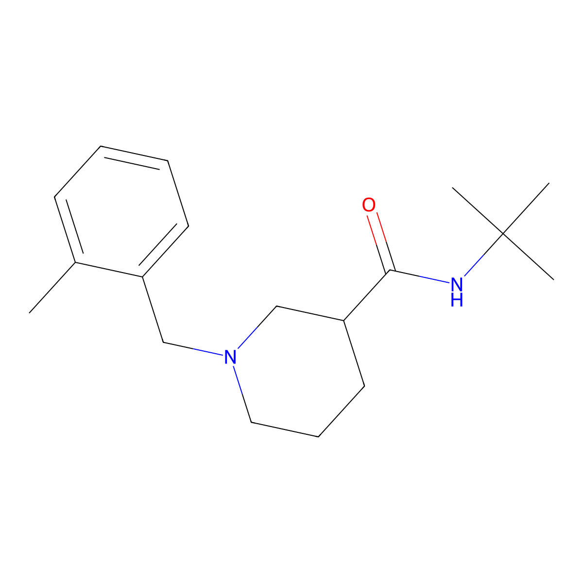 N-tert-butyl-1-[(2-methylphenyl)methyl]piperidine-3-carboxamide molecular structure, CAS 1172724-87-6