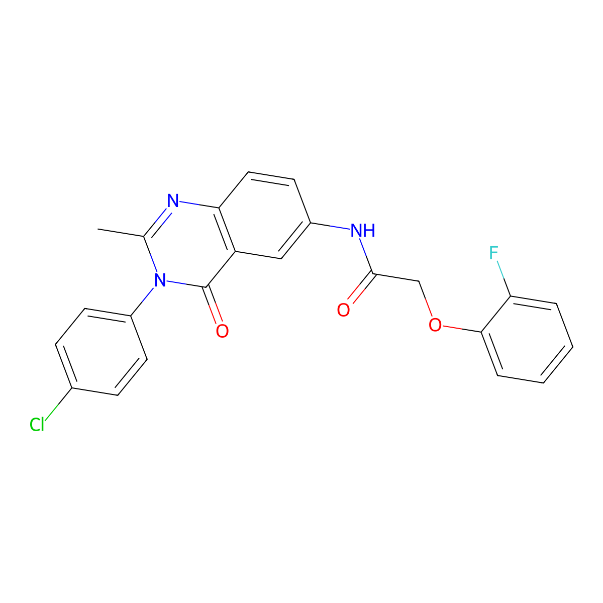 N-(3-(4-chlorophenyl)-2-methyl-4-oxo-3,4-dihydroquinazolin-6-yl)-2-(2-fluorophenoxy)acetamide molecular structure, CAS 1172726-26-9