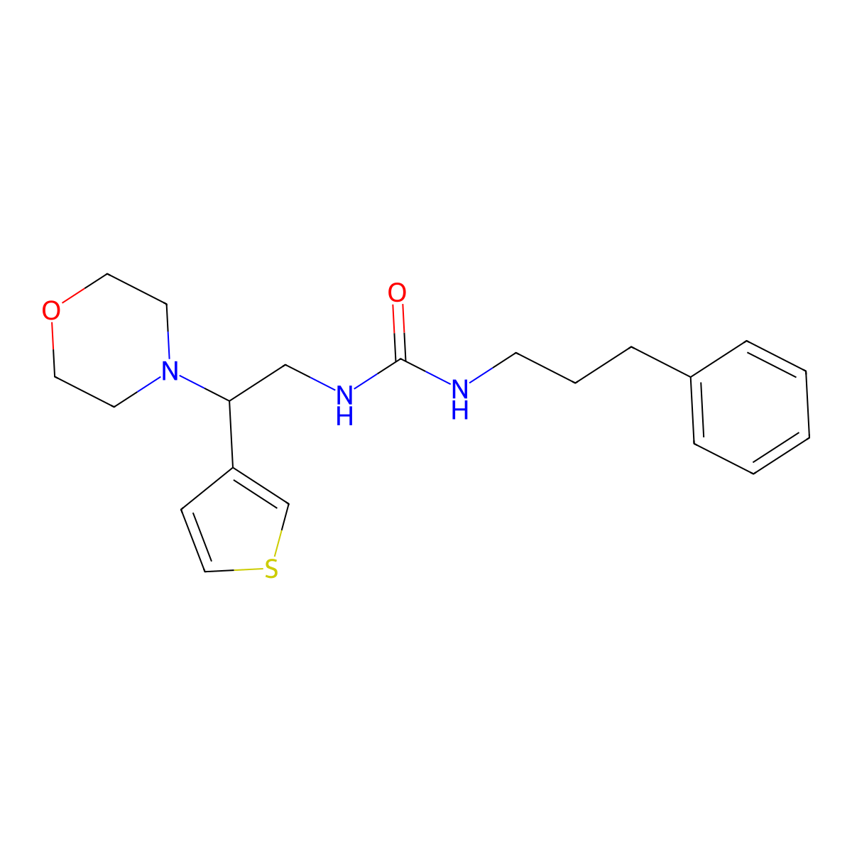 1-(2-Morpholino-2-(thiophen-3-yl)ethyl)-3-(3-phenylpropyl)urea molecular structure, CAS 1172729-38-2