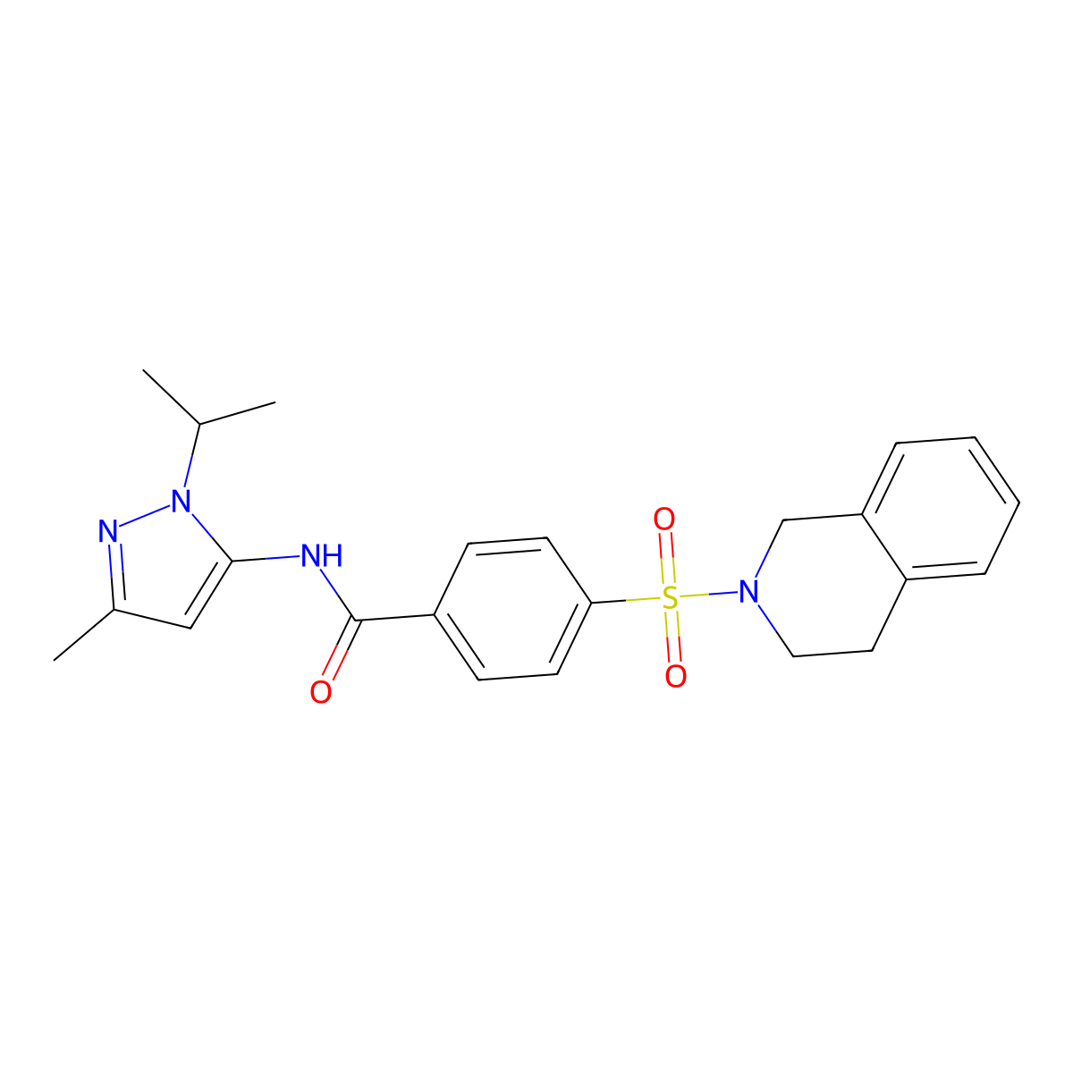 4-((3,4-dihydroisoquinolin-2(1H)-yl)sulfonyl)-N-(1-isopropyl-3-methyl-1H-pyrazol-5-yl)benzamide molecular structure, CAS 1172729-50-8