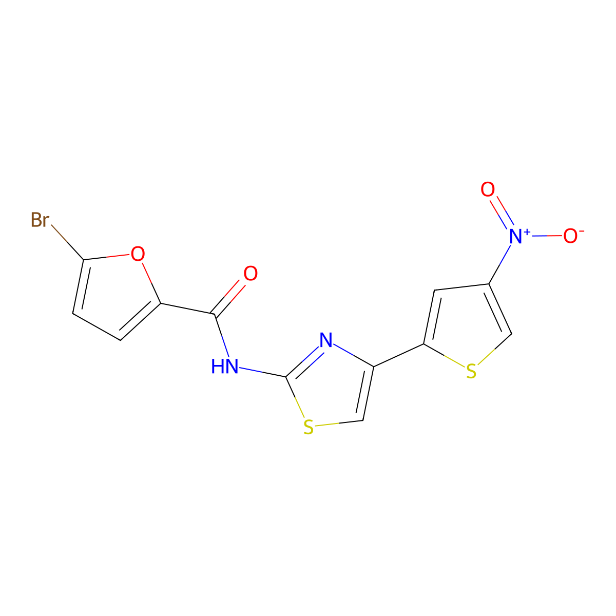 5-bromo-N-(4-(4-nitrothiophen-2-yl)thiazol-2-yl)furan-2-carboxamide molecular structure, CAS 1172731-18-8