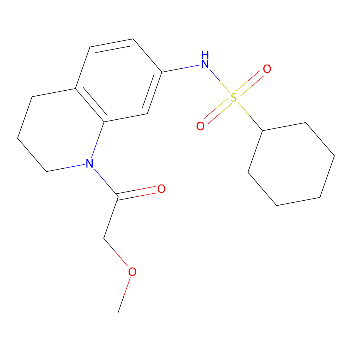N-[1-(2-methoxyacetyl)-1,2,3,4-tetrahydroquinolin-7-yl]cyclohexanesulfonamide molecular structure, CAS 1172734-51-8