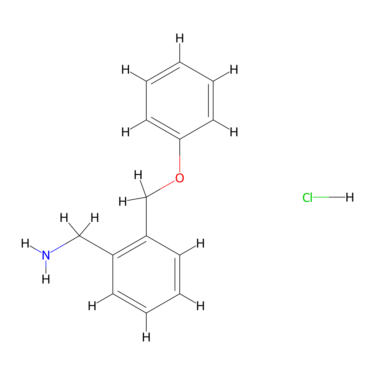 (2-(Phenoxymethyl)phenyl)methanamine hydrochloride molecular structure, CAS 1172736-92-3