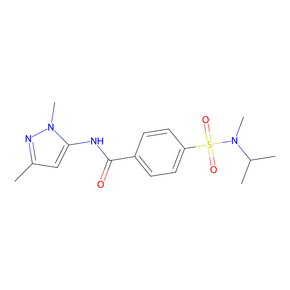 N-(1,3-dimethyl-1H-pyrazol-5-yl)-4-(N-isopropyl-N-methylsulfamoyl)benzamide molecular structure, CAS 1172740-76-9