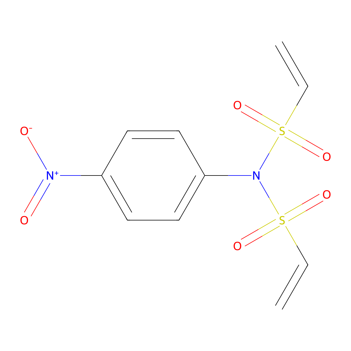 N-(4-nitrophenyl)-N-(vinylsulfonyl)ethenesulfonamide molecular structure, CAS 1172741-29-5