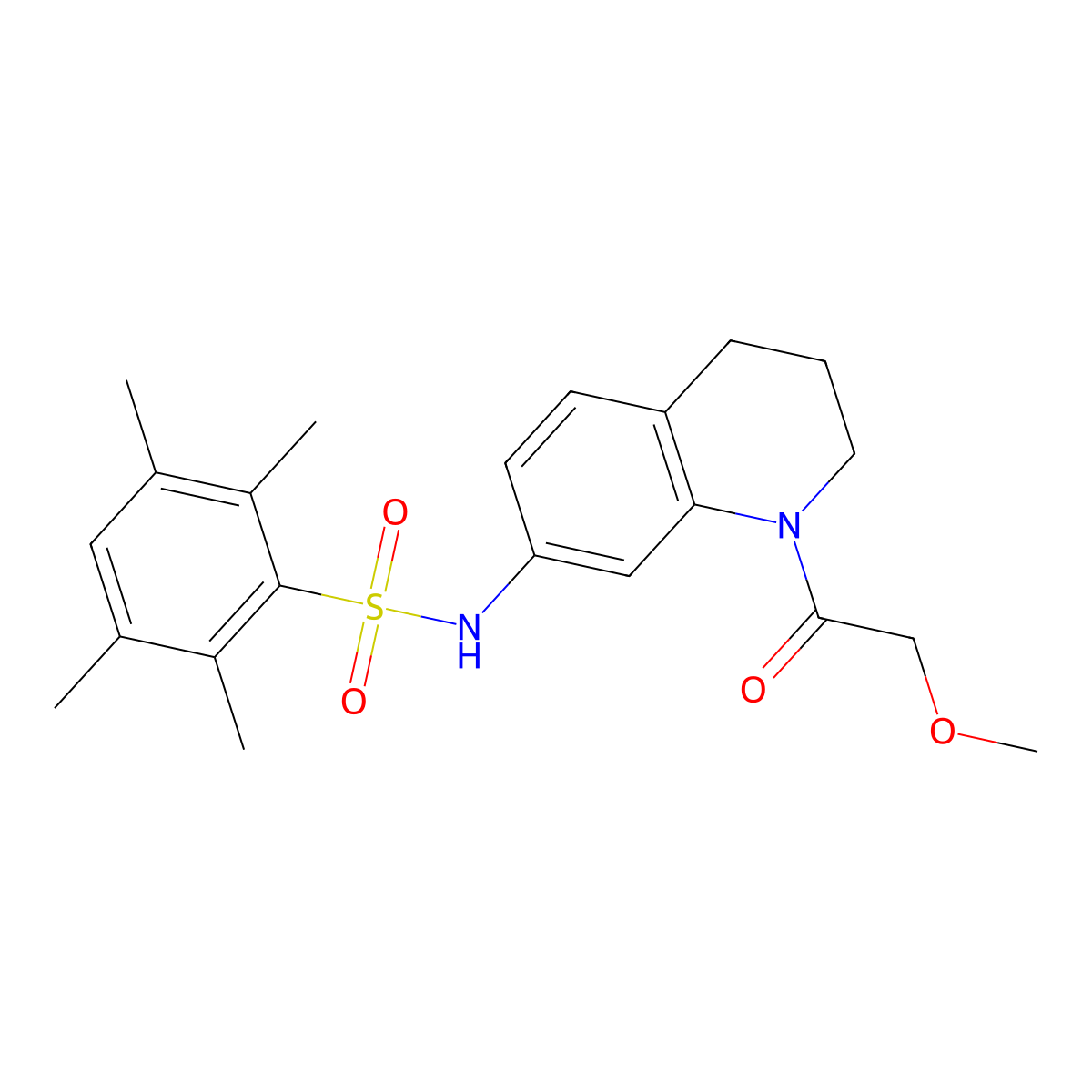 N-(1-(2-methoxyacetyl)-1,2,3,4-tetrahydroquinolin-7-yl)-2,3,5,6-tetramethylbenzenesulfonamide molecular structure, CAS 1172741-70-6