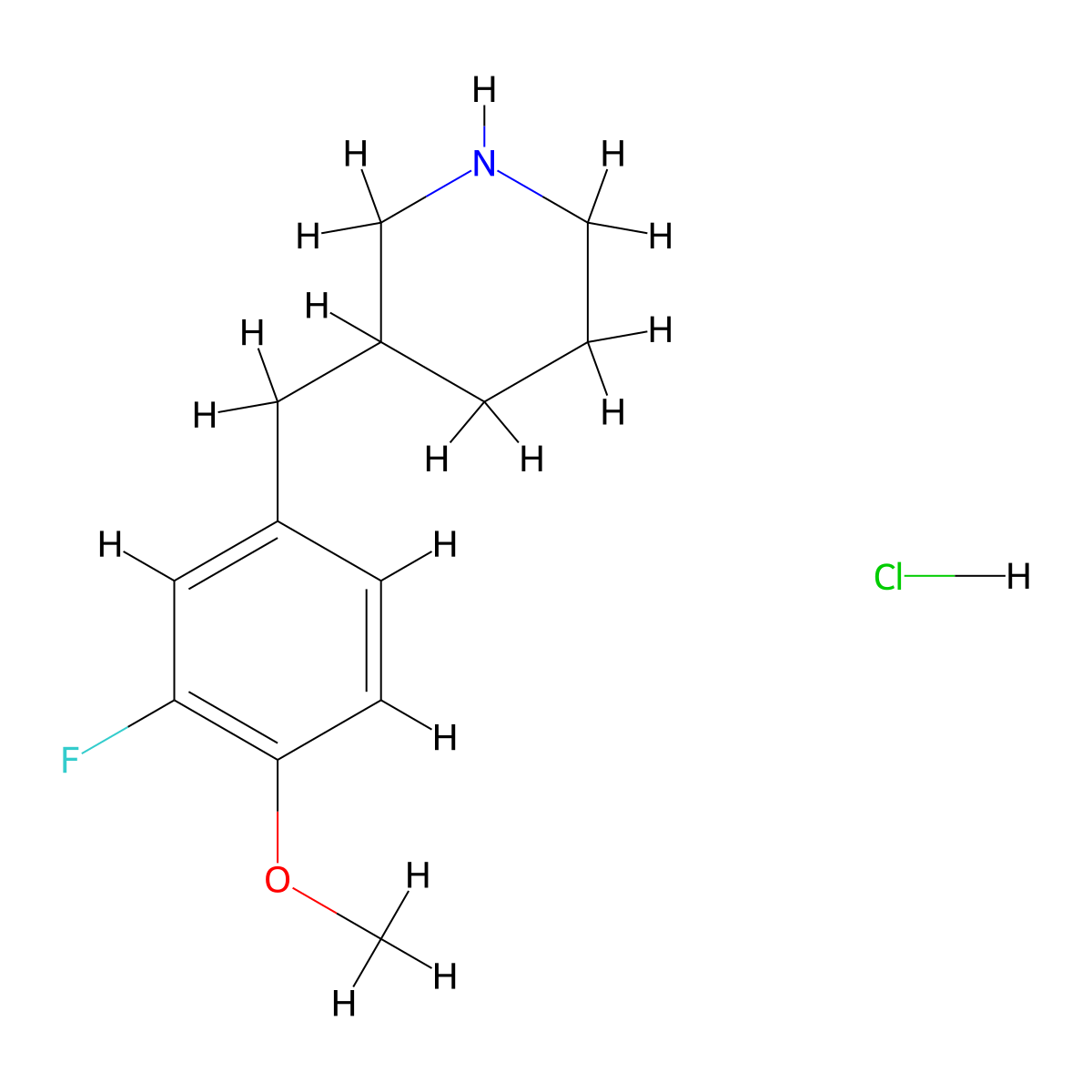 3-(3-Fluoro-4-methoxy-benzyl)-piperidine hydrochloride molecular structure, CAS 1172742-77-6