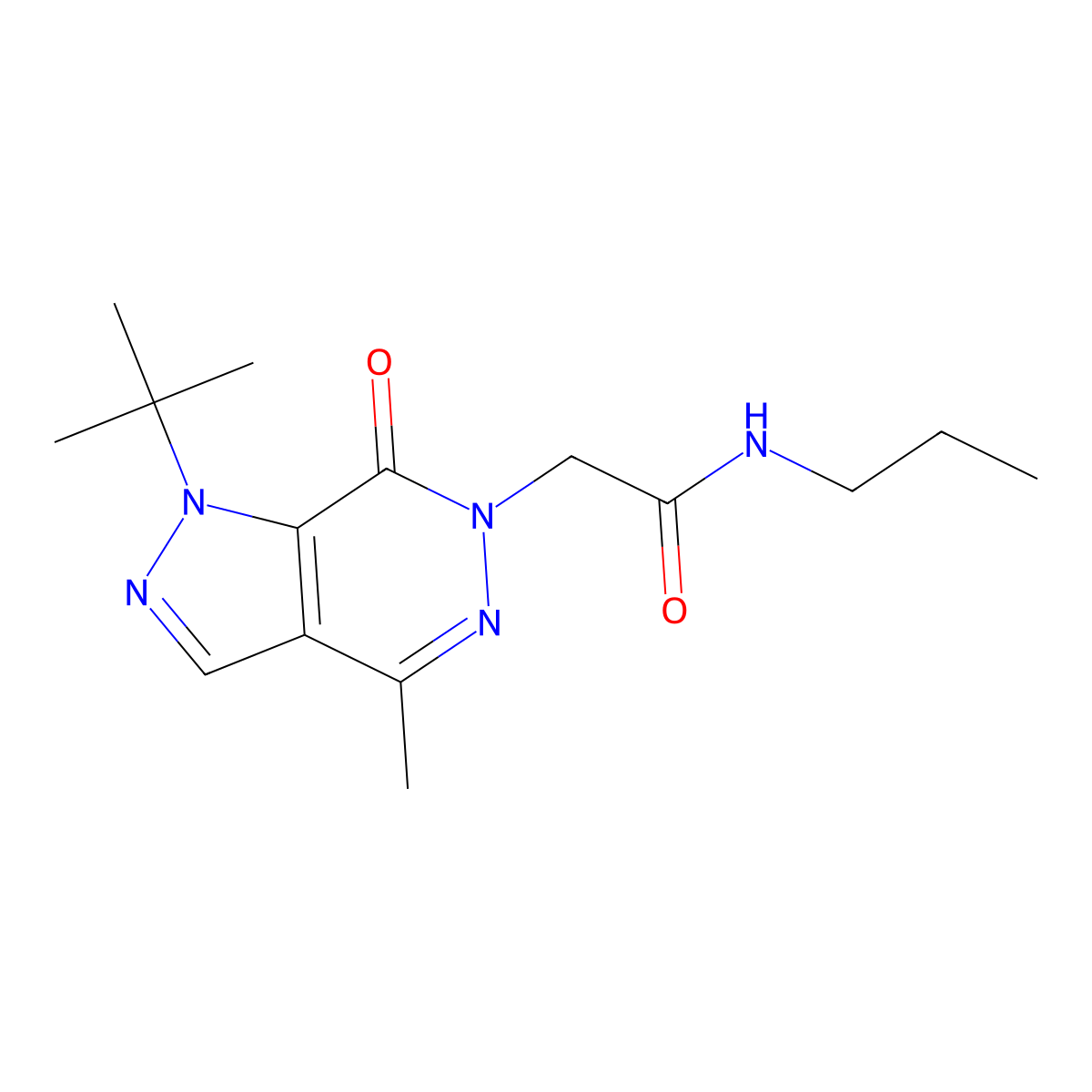 2-(1-(tert-butyl)-4-methyl-7-oxo-1H-pyrazolo[3,4-d]pyridazin-6(7H)-yl)-N-propylacetamide molecular structure, CAS 1172750-08-1