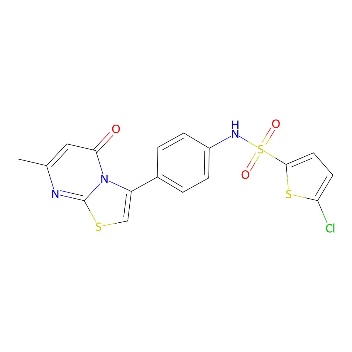 5-chloro-N-(4-(7-methyl-5-oxo-5H-thiazolo[3,2-a]pyrimidin-3-yl)phenyl)thiophene-2-sulfonamide molecular structure, CAS 1172750-64-9
